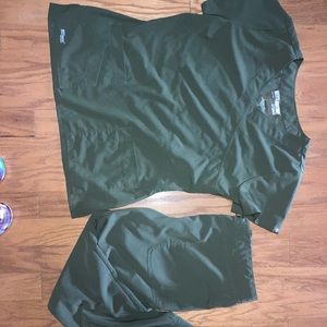 Olive green Greys anatomy scrub set